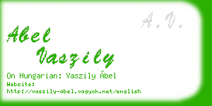 abel vaszily business card