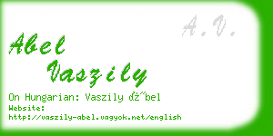 abel vaszily business card